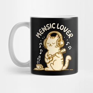 Mewsic Lover | Cute Kitty Cat design for music lovers | Kawaii Cat Puns Mug